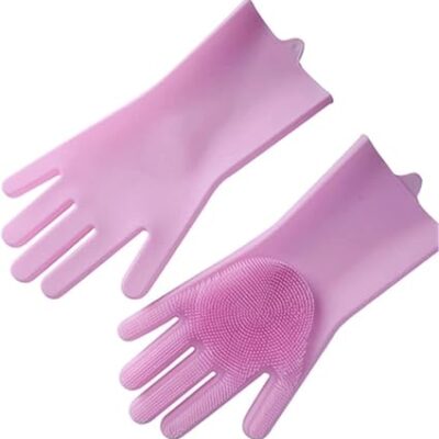 Silicone Dishwashing Gloves with Cleaning Scrubbers
