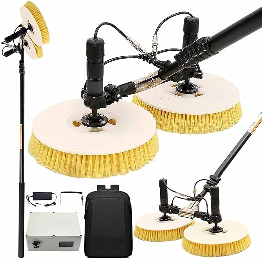Long-Reach Solar Panel Cleaning Brush