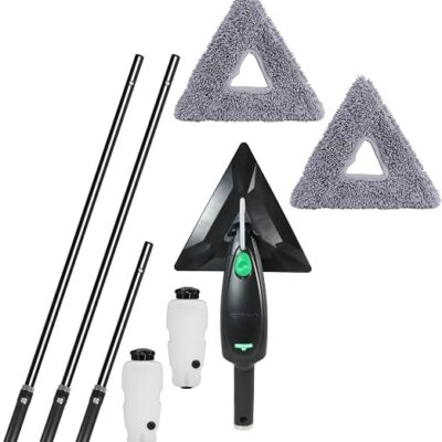 Refillable Window Cleaning System with Microfiber Pad