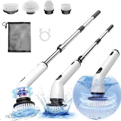 Waterproof Full-Body Electric Scrubber with Replaceable Heads